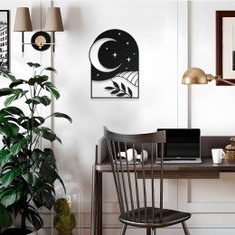 Bohem Ay ve Gece Manzarası Metal Duvar Dekoru