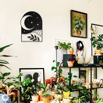 Bohem Ay ve Gece Manzarası Metal Duvar Dekoru