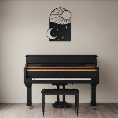 Gece ve Gündüz Temalı Estetik Metal Duvar Dekoru