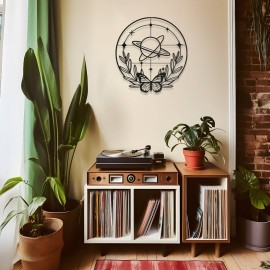 Galaksi ve Doğa Temalı Metal Duvar Dekoru