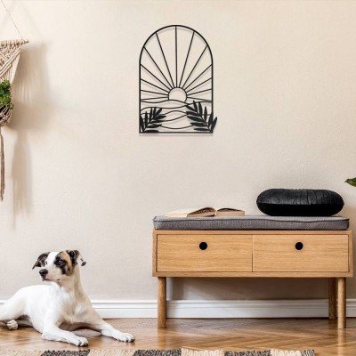 Gün Batımı Manzaralı Modern Metal Duvar Dekoru