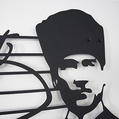 Atatürk İmzası ve Portresi Duvar Oda Ev Aksesuarı Metal Tablo