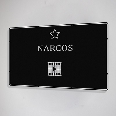 Benim Favori Dizim Narcos Tasarım Metal Tablosu 50x32cm