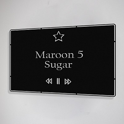 Benim Favori Şarkı Sugar ve Şarkıcım Maroon 5 Tasarım Metal Tablosu 50x32cm