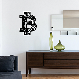Bitcoin Duvar Oda Ev Aksesuarı Metal Tablo 