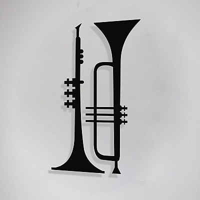 Jazz Music İki Çift Saksafon Tasarım Metal Tablosu 65x37cm
