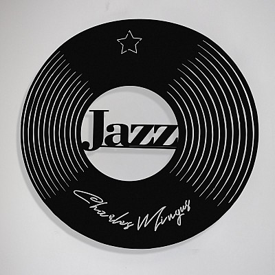 Jazz Müziğin Kralı Charles Mingus Tasarım Metal Tablosu 50x50cm