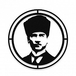 NEW JARGON Mustfa Kemal Atatürk Potresi Metal Duvar Aksesuarı Tablo 50x50 cm
