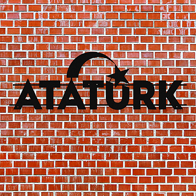NEW JARGON Kemal Atatürk ve Ayyıldız Yazısı Metal Dekoratif İç Mekan İçin Metal Tablo 50x16 cm