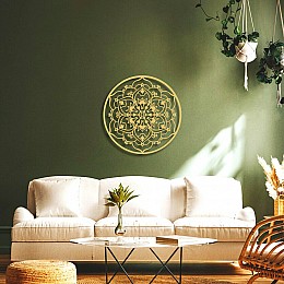 Mandala Duvar Oda Ev Aksesuarı Metal Tablo 50x50 cm
