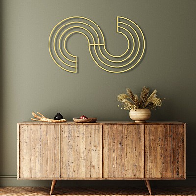 Minimal Döngü Duvar Oda Ev Aksesuarı Metal Tablo 