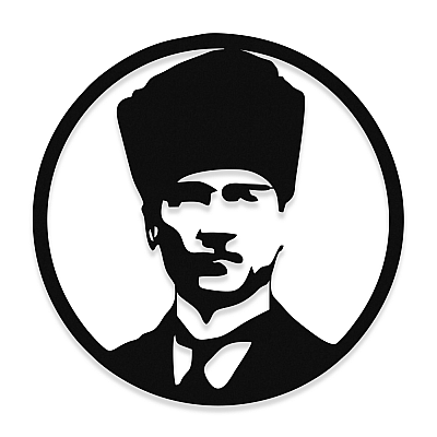 NEW JARGON Mustafa Kemal Atatürk Potresi Metal Dekoratif İç Mekan İçin Metal Tablo 50x50 cm