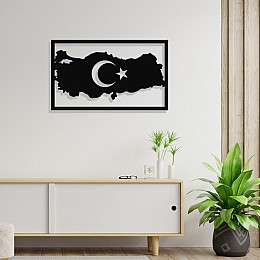 Türk Bayrağı Duvar Oda Ev Aksesuarı Metal Tablo