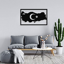 Türk Bayrağı Duvar Oda Ev Aksesuarı Metal Tablo
