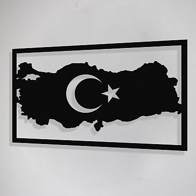 Türk Bayrağı Duvar Oda Ev Aksesuarı Metal Tablo