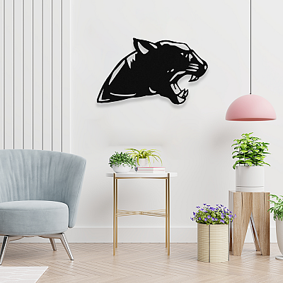 NEW JARGON Vahşi Panter Wild Panther Metal Dekoratif İç Mekan İçin Metal Tablo50x30 cm