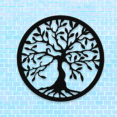 NEW JARGON Yaşam Ağacı Saç Tree Of Life Metal Dekoratif İç Mekan İçin Metal Tablo 50x50 Cm