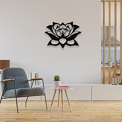 NEW JARGON Yoga Zen Süsleme Motifi Lotus Çiceği Duvar Oda Aksesuarı Metal Dekoratif İç Mekan İçin Metal Tablo 50x50 cm