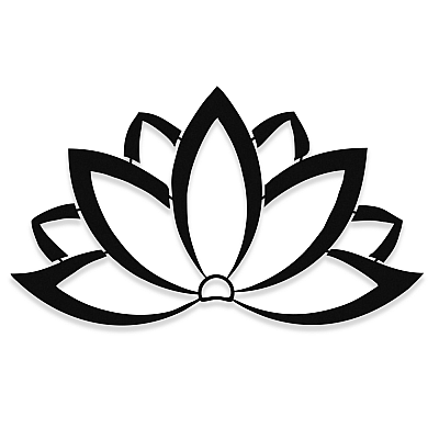 NEW JARGON Zarif Minimal Zen Lotus Çiçeği Metal Dekoratif Mekan İçin Metal Tablo 50x30 cm