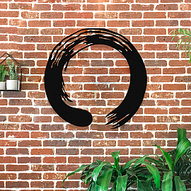NEW JARGON Zen Yoga Enso Çemberi Metal Dekoratif İç Mekan İçin Metal Tablo 50x50 cm