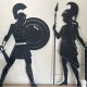 Yunan Savaşçıları Duvar Oda Ev Aksesuarı Metal Tablo 150x160 cm 