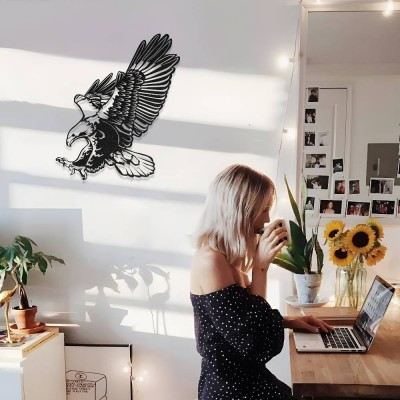 Kartal Metal Duvar Tablosu – Modern Kartal Figürlü Metal Dekor