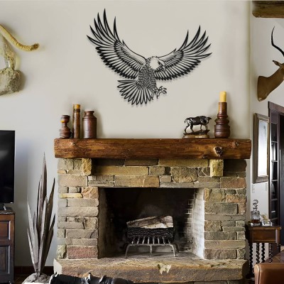 Kanatlarını Açmış Kartal Metal Duvar Tablosu