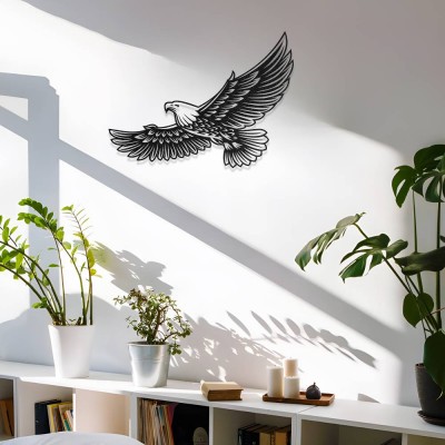 Uçan Kartal Metal Duvar Tablosu – Modern Kartal Duvar Dekoru