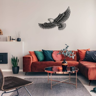 Uçan Kartal Metal Duvar Tablosu – Modern Kartal Duvar Dekoru