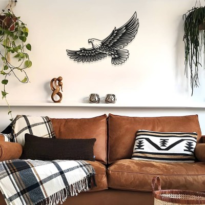 Uçan Kartal Metal Duvar Tablosu – Modern Kartal Duvar Dekoru