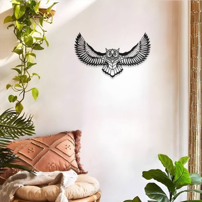 Baykuş Figürlü Metal Duvar Aksesuarı – Modern Metal Tablo