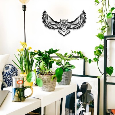 Baykuş Figürlü Metal Duvar Aksesuarı – Modern Metal Tablo
