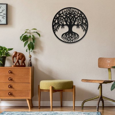 Hayat Ağacı Metal Duvar Tablosu - Modern Metal Duvar Sanatı