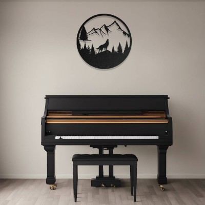 Uluyan Kurt Metal Duvar Dekoru – Doğa Temalı Metal Tablo