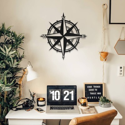 Denizci Pusulası Metal Duvar Dekoru