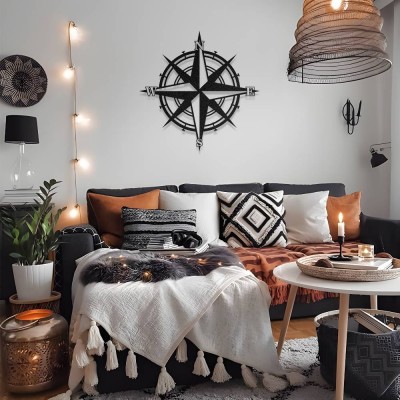 Denizci Pusulası Metal Duvar Dekoru