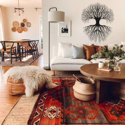 Hayat Ağacı Metal Duvar Tablosu – Kök ve Dallar Tasarımı