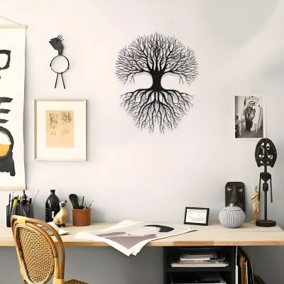 Hayat Ağacı Metal Duvar Tablosu – Kök ve Dallar Tasarımı
