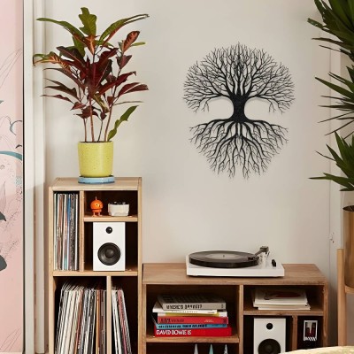 Hayat Ağacı Metal Duvar Tablosu – Kök ve Dallar Tasarımı