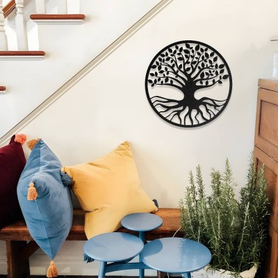 Yuvarlak Hayat Ağacı Metal Duvar Dekoru