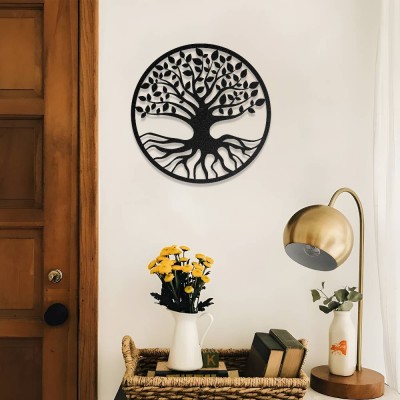 Yuvarlak Hayat Ağacı Metal Duvar Dekoru