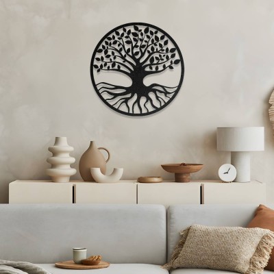 Yuvarlak Hayat Ağacı Metal Duvar Dekoru