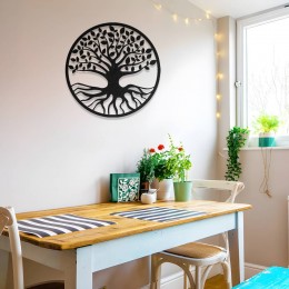 Yuvarlak Hayat Ağacı Metal Duvar Dekoru