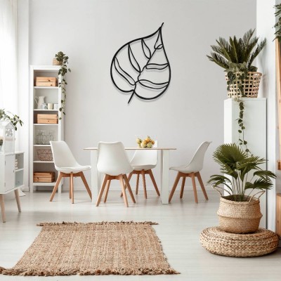 Minimal Yaprak Metal Duvar Tablosu – Modern Yaprak Dekoru