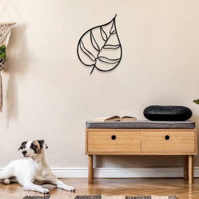 Minimal Yaprak Metal Duvar Tablosu – Modern Yaprak Dekoru