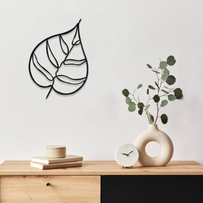 Minimal Yaprak Metal Duvar Tablosu – Modern Yaprak Dekoru