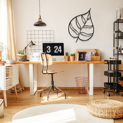 Minimal Yaprak Metal Duvar Tablosu – Modern Yaprak Dekoru