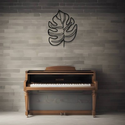 Monstera Yaprak Metal Duvar Tablosu – Tropikal Yaprak Dekoru