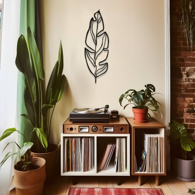 Minimal Tropikal Yaprak Metal Duvar Tablosu