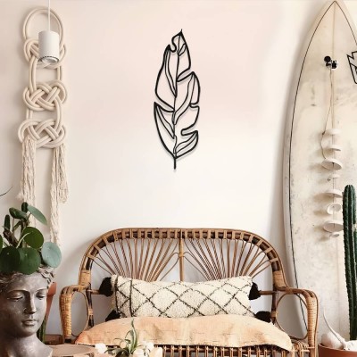 Minimal Tropikal Yaprak Metal Duvar Tablosu